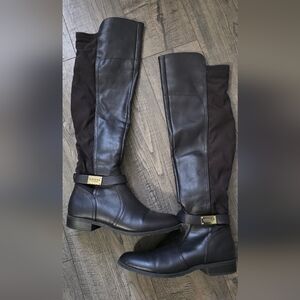 Guess Dark Brown Leather Knee-High Boots Size 6.5